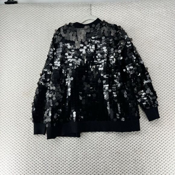 Chico's‎ Sequin Cardigan Sweater Open Front Sparkly Black Formal NWT Size 1/M - Picture 7 of 7